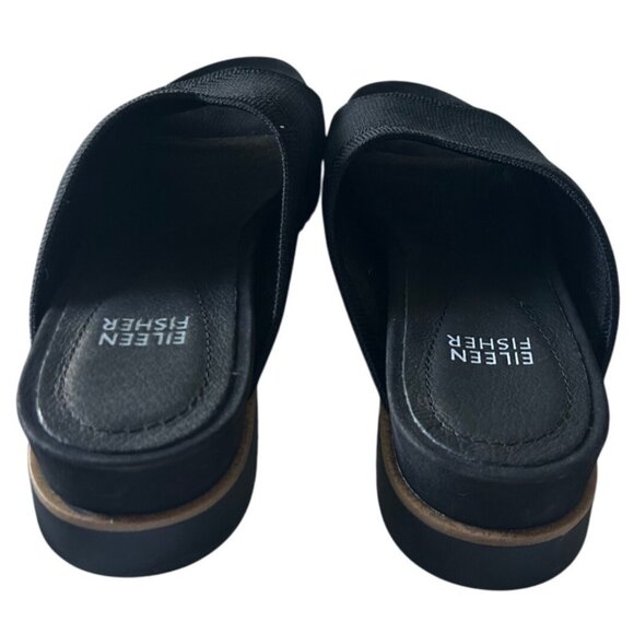 Eileen Fisher Kori Stretch Knit Slide Sandals Black Size Comfort Size 7 - Picture 8 of 10